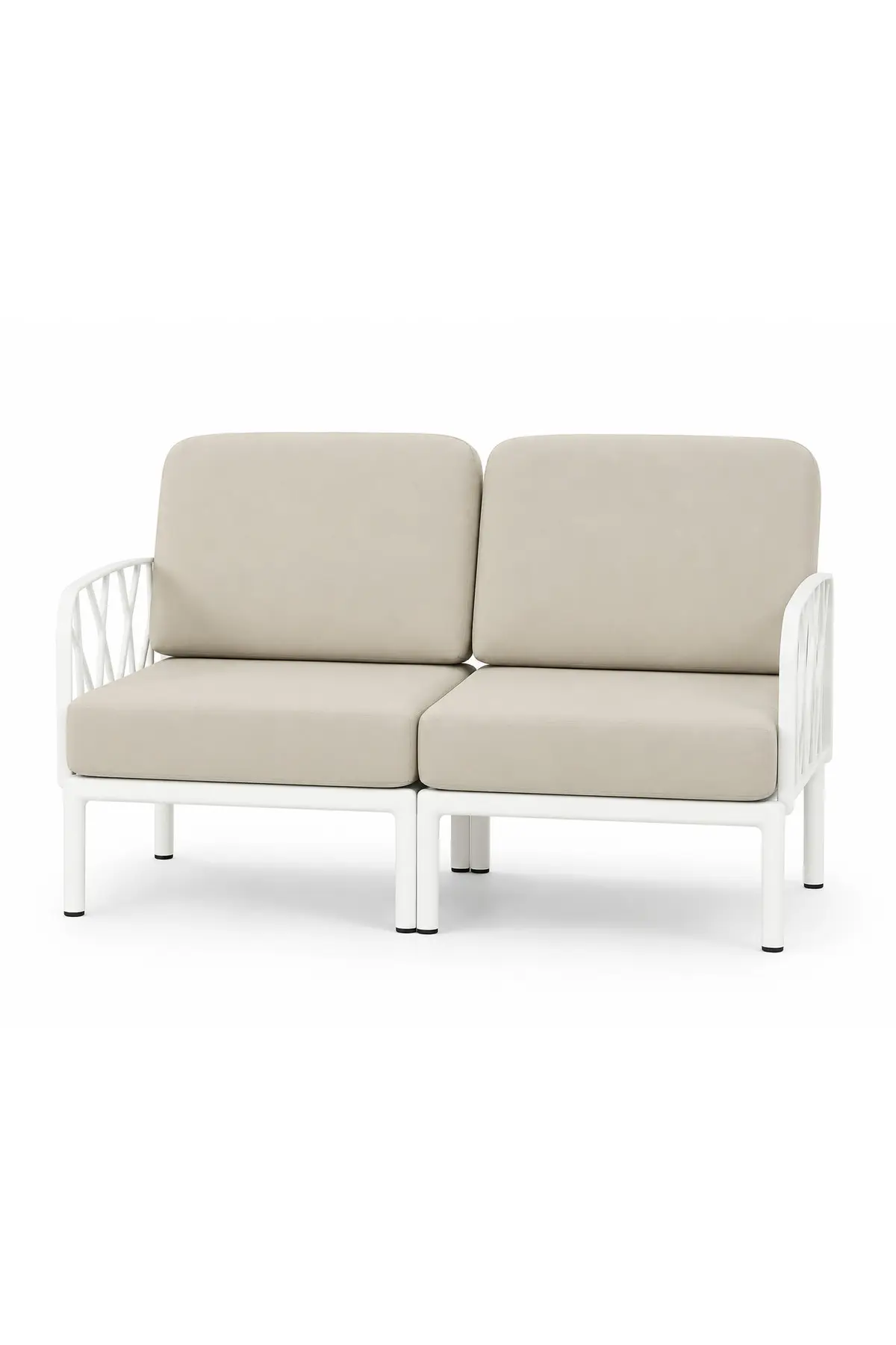 Garda Sofa 2'li Koltuk Bej Minderli - Beyaz