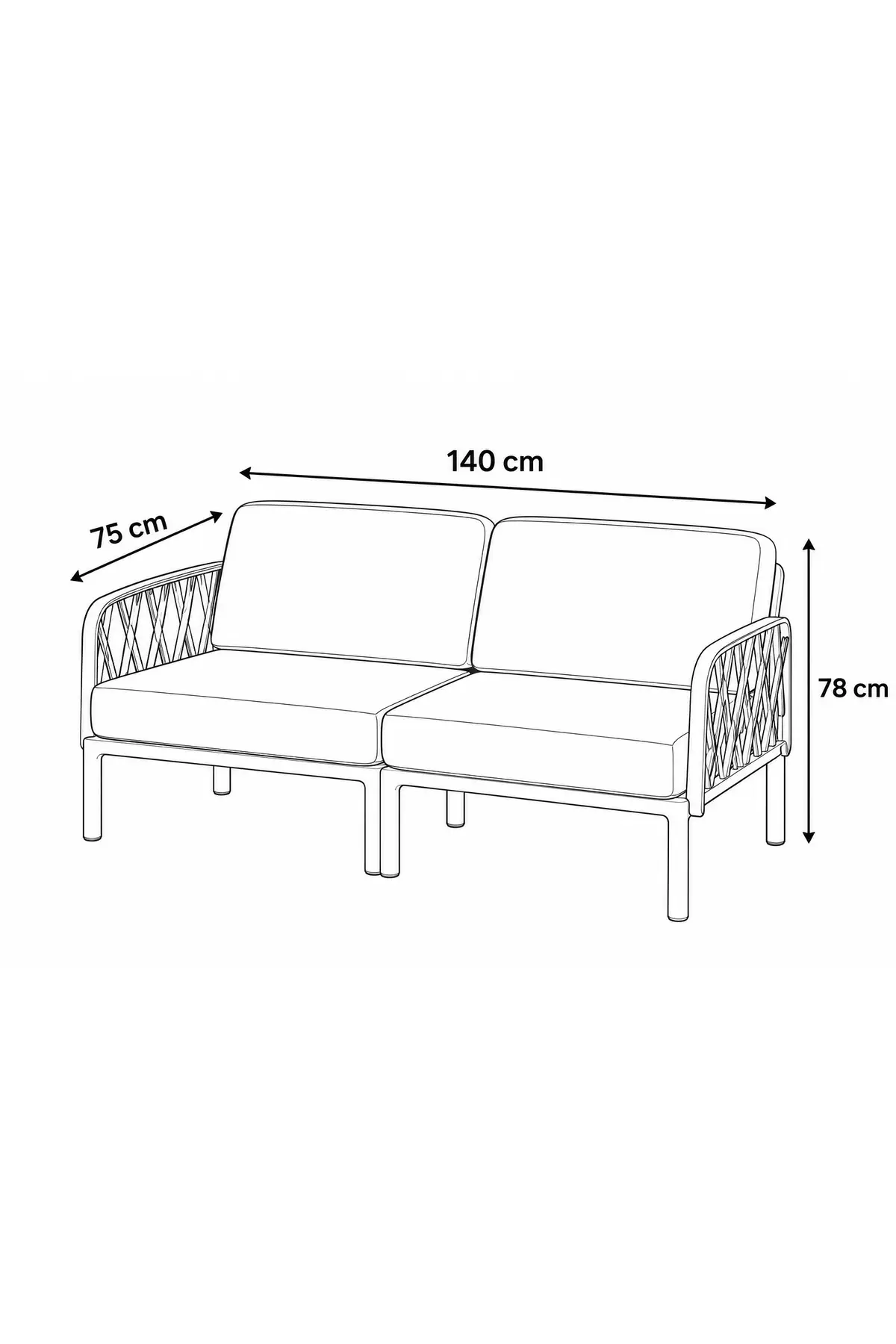 Garda Sofa 2'li Koltuk Gri Minderli - Cappuccino