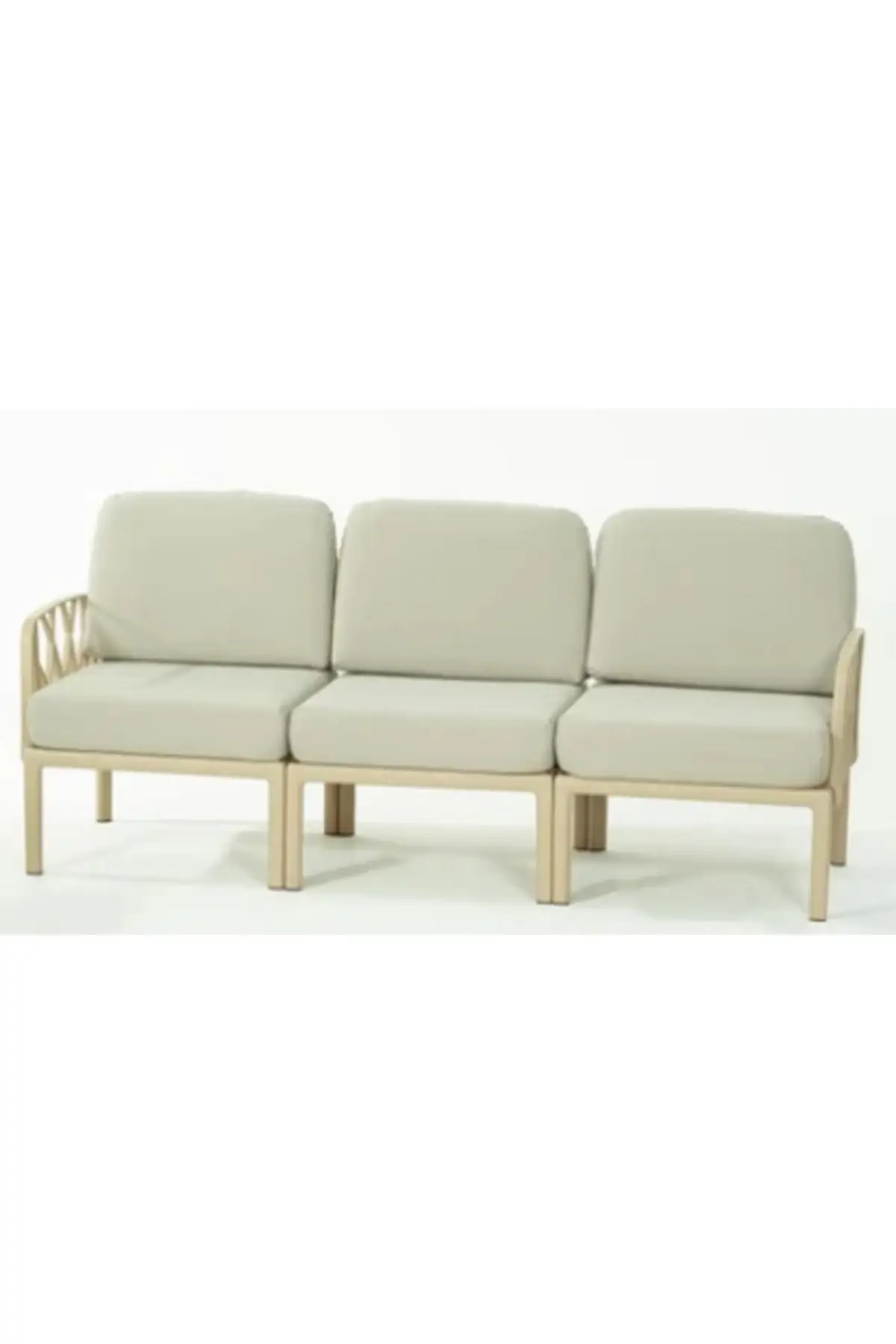 Garda Sofa 3'lü Koltuk Bej Minderli - Cappuccino