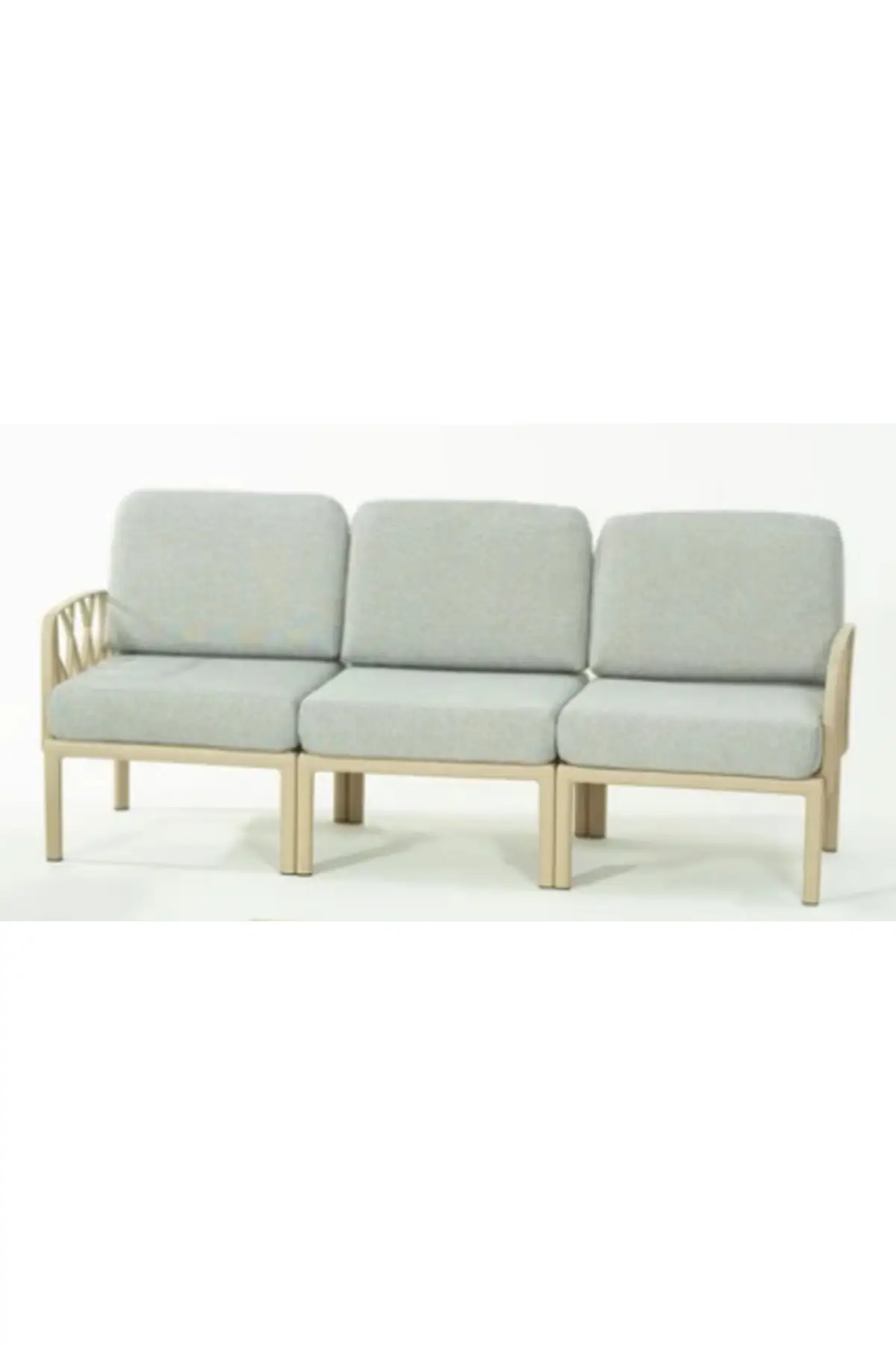 Garda Sofa 3'lü Koltuk Gri Minderli - Cappuccino