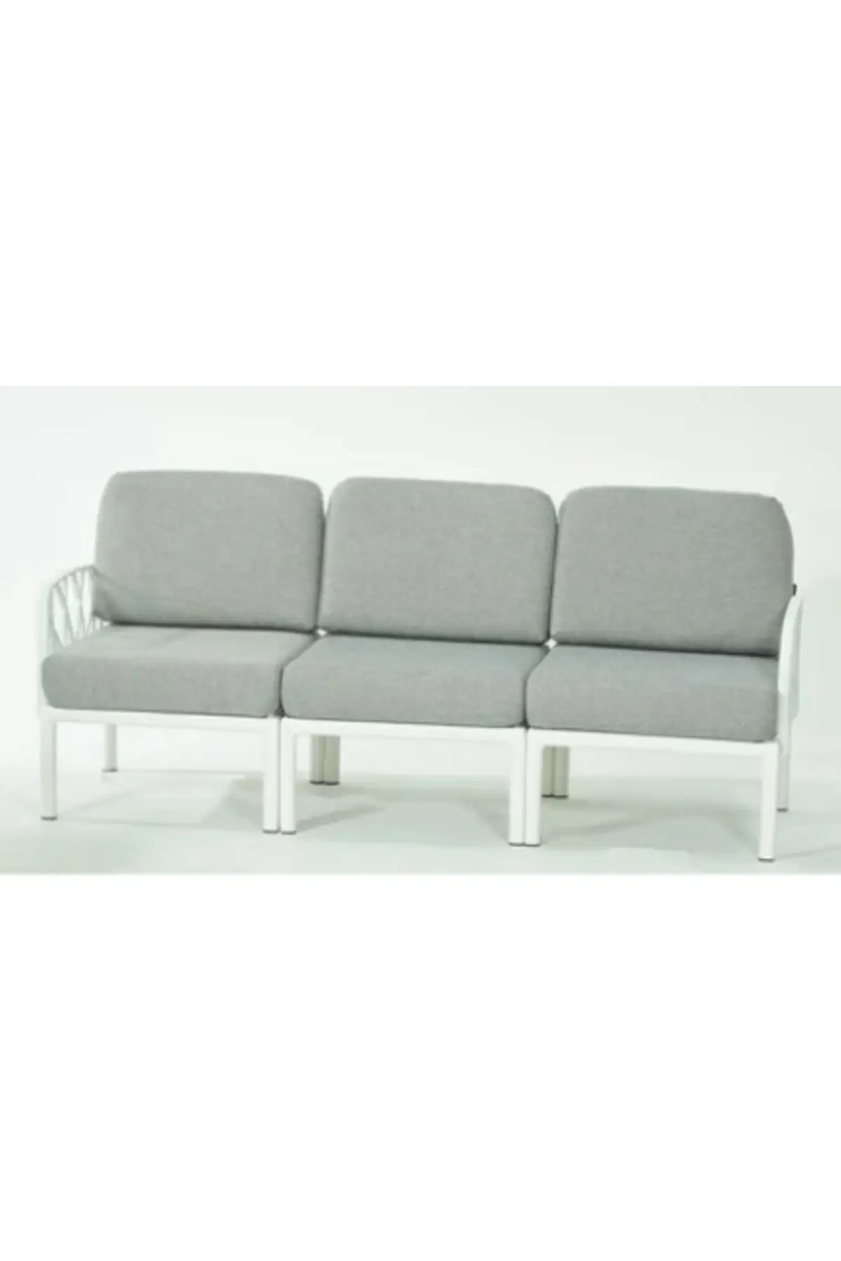Garda Sofa 3'lü Koltuk Gri Minderli - Beyaz