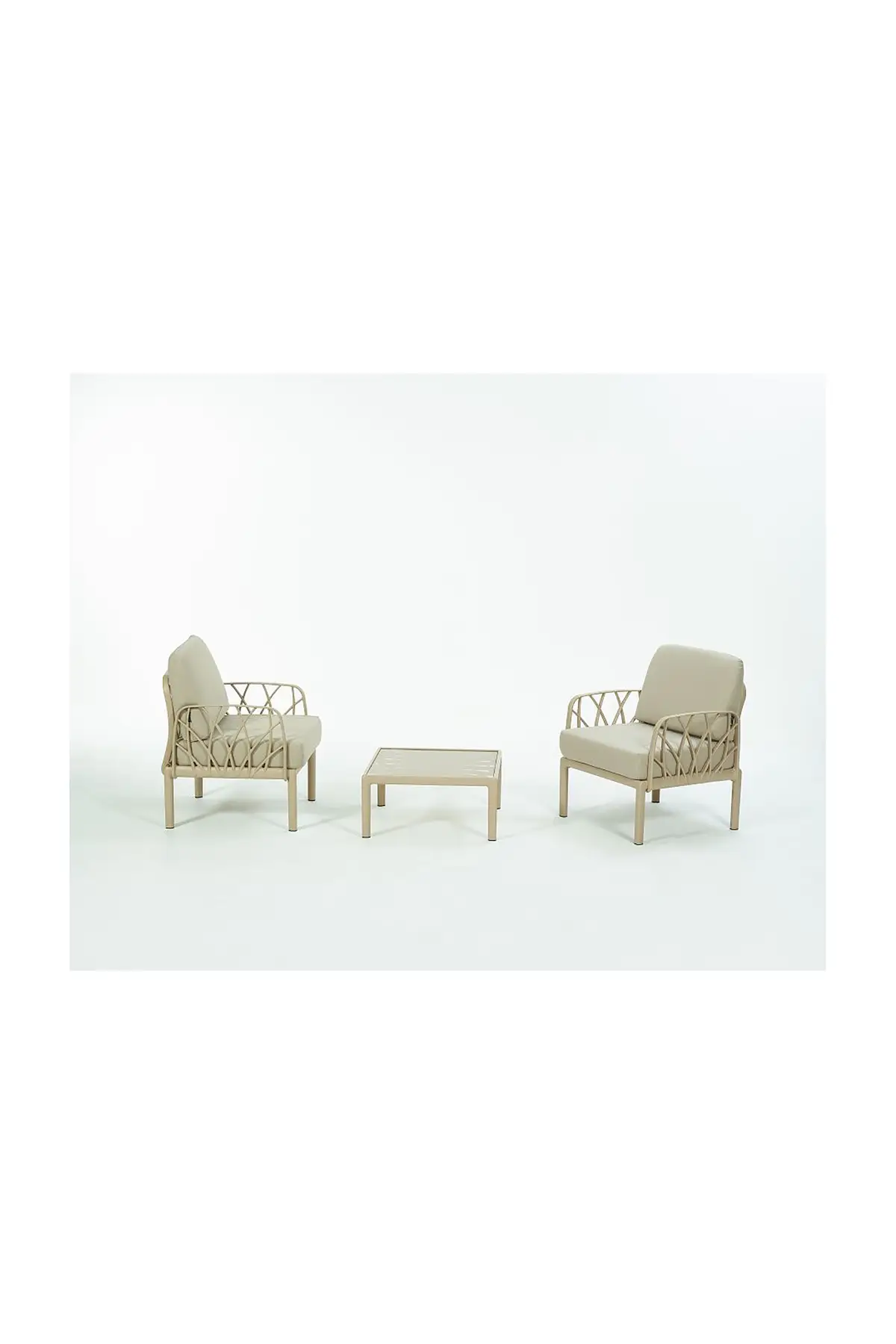 GARDA Sofa Set 1+1+Sehpa BEJ Minderli - Cappucino