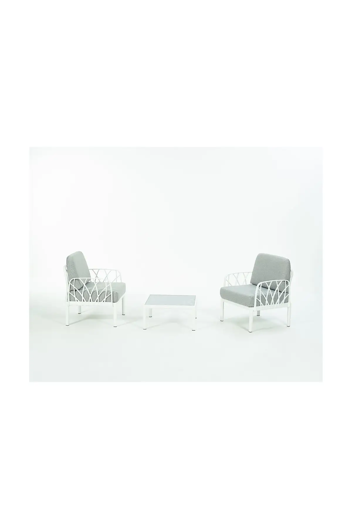 GARDA Sofa Set 1+1+Sehpa GRİ Minderli