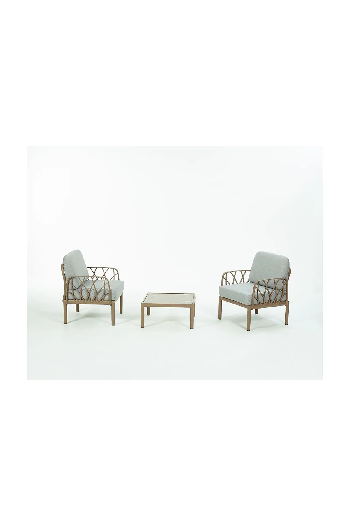 GARDA Sofa Set 1+1+Sehpa GRİ Minderli - Çok Renkli