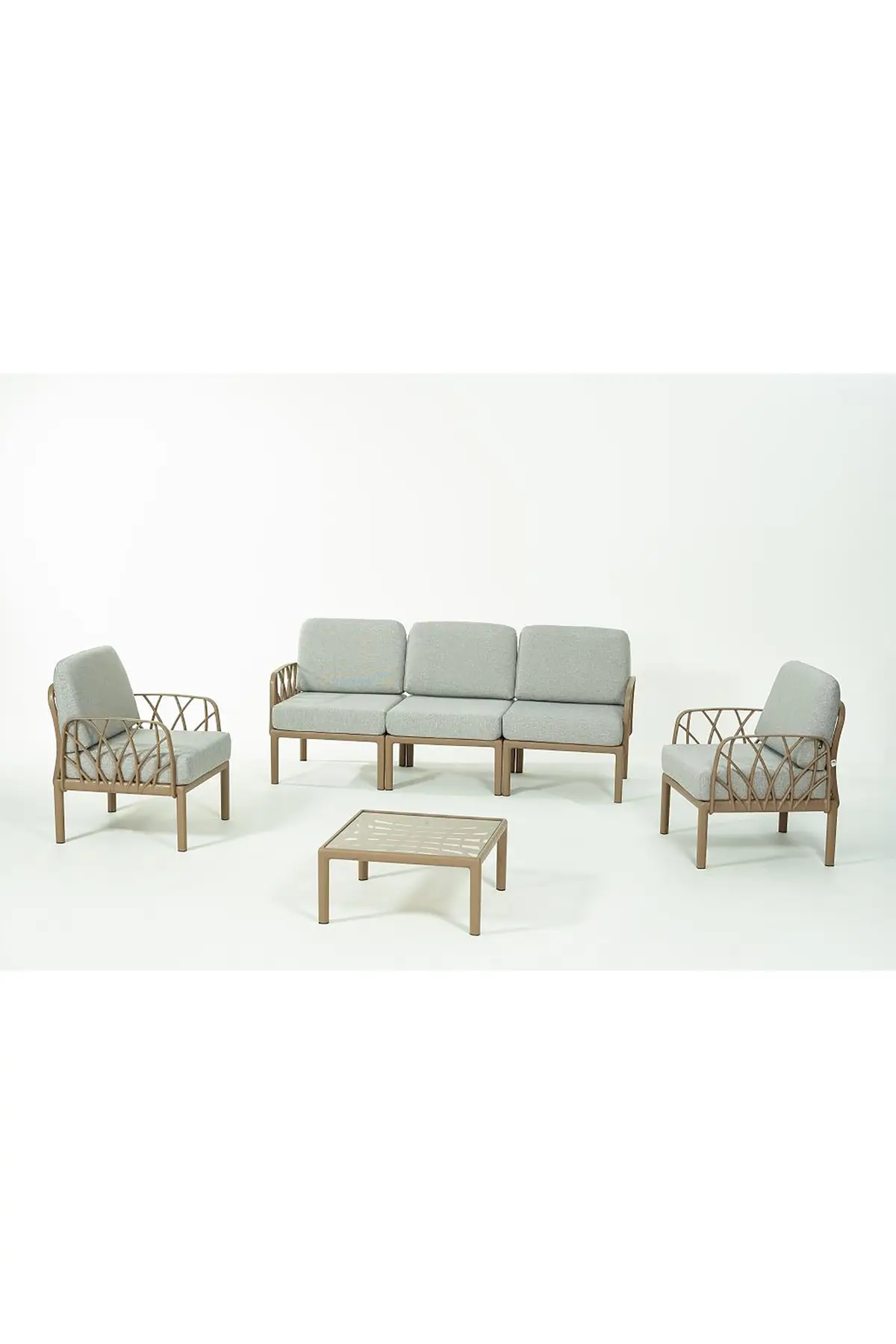 GARDA Sofa Set 3+1+1+Sehpa GRİ Minderli - Çok Renkli