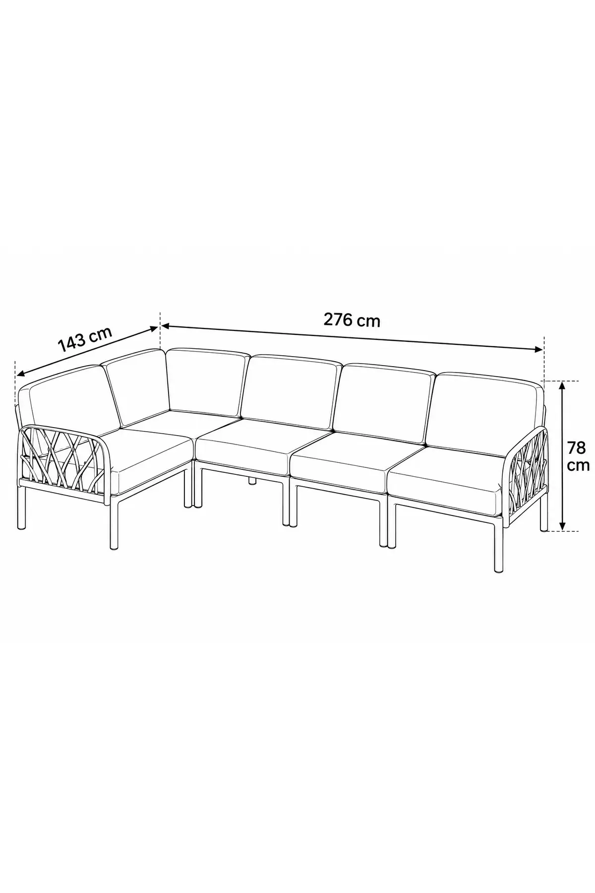 GARDA Sofa Set L Köşe + Sehpa BEJ Minderli - Beyaz