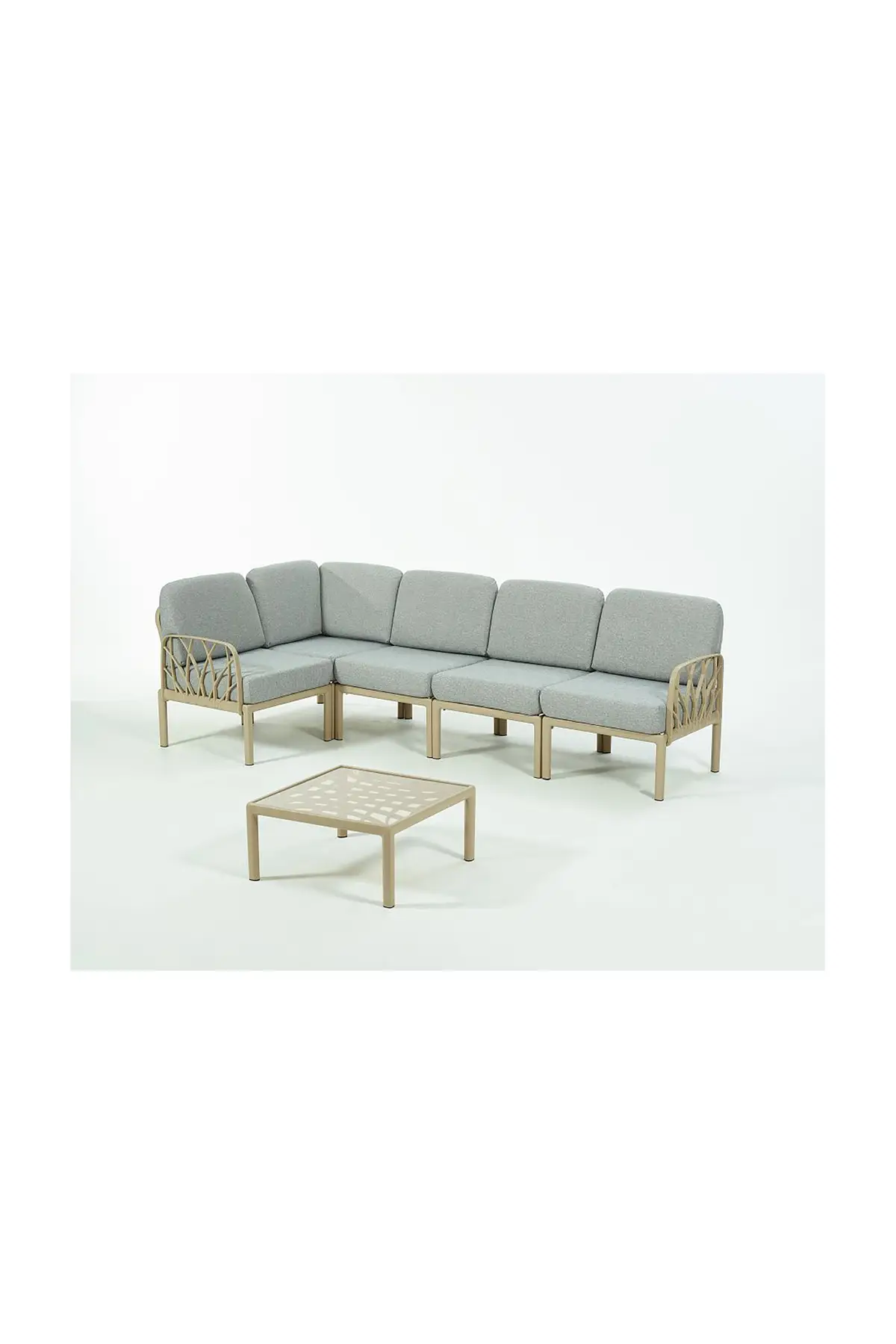 GARDA Sofa Set L Köşe + Sehpa GRİ Minderli - Cappucino