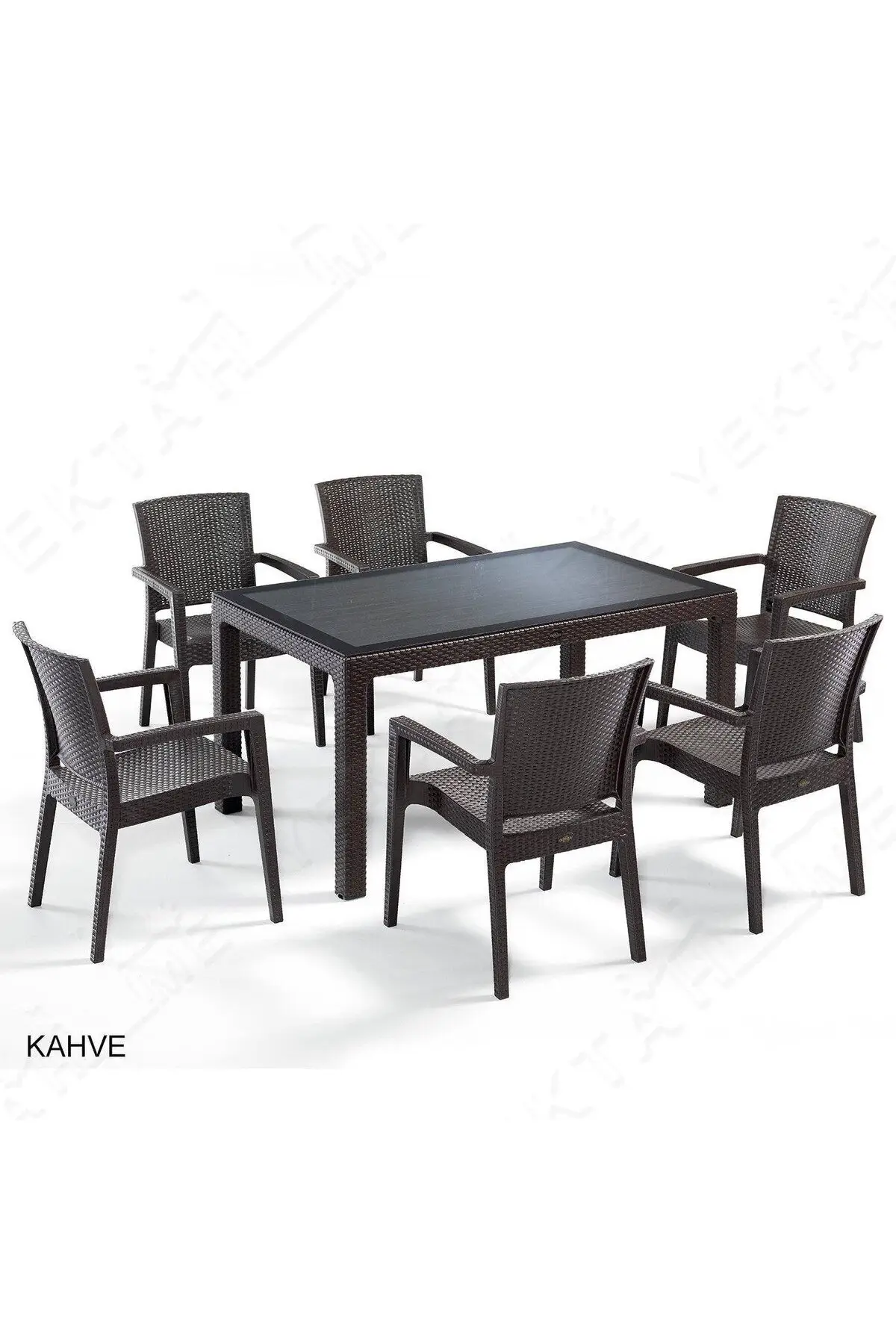 Liverno Camlı Set Kahverengi