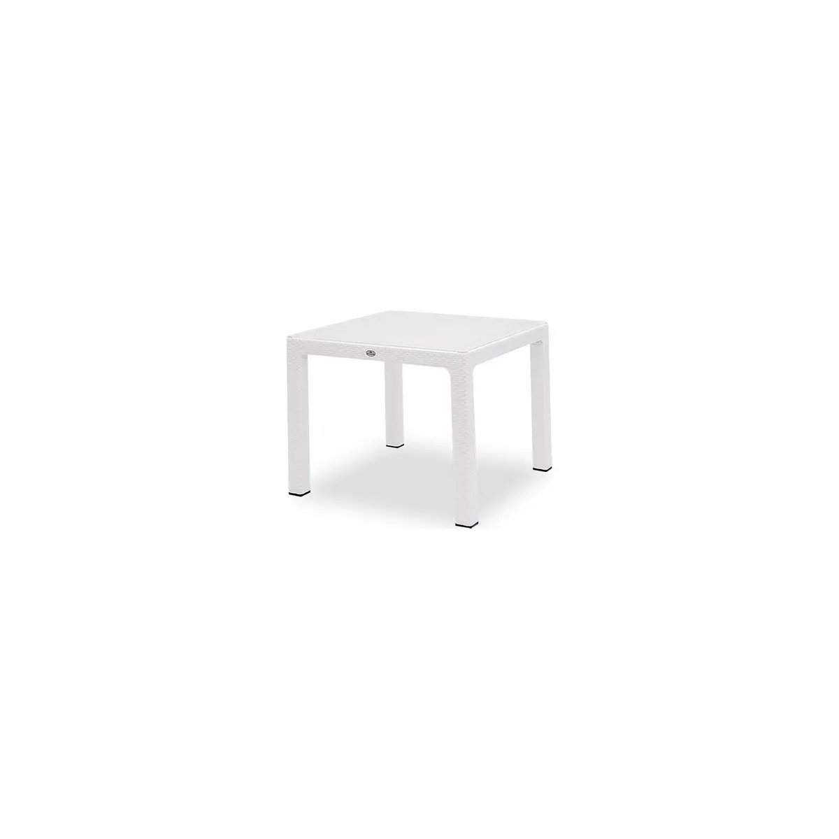 90*90 Beyaz Classi Rattan Camlı Masa R.003