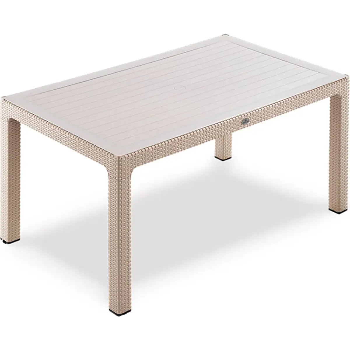 Classi 150G Rattan Dikdörtgen Camlı Masa - Cappucino