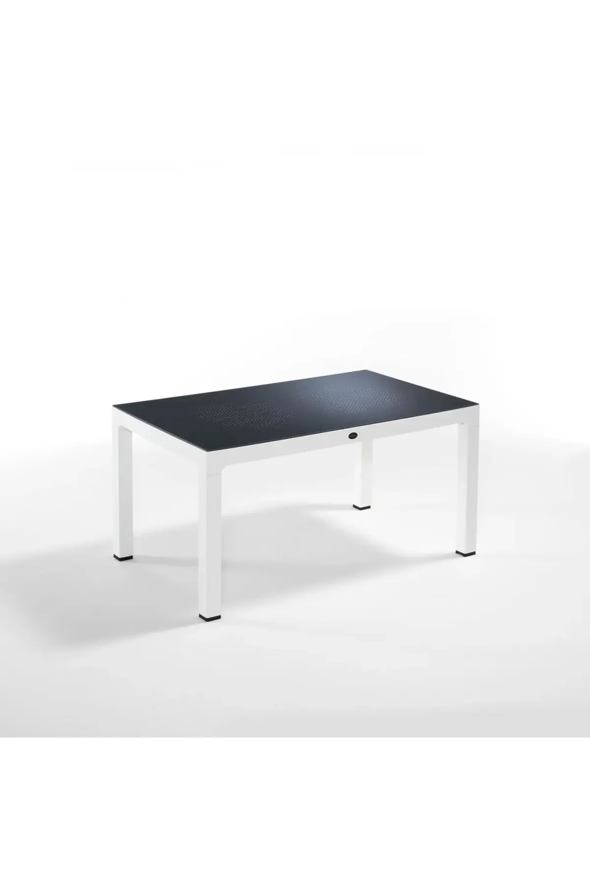 Wood Masa 90x150 Noktalı Seginus Camlı Masa (Beyaz-Antrasit)