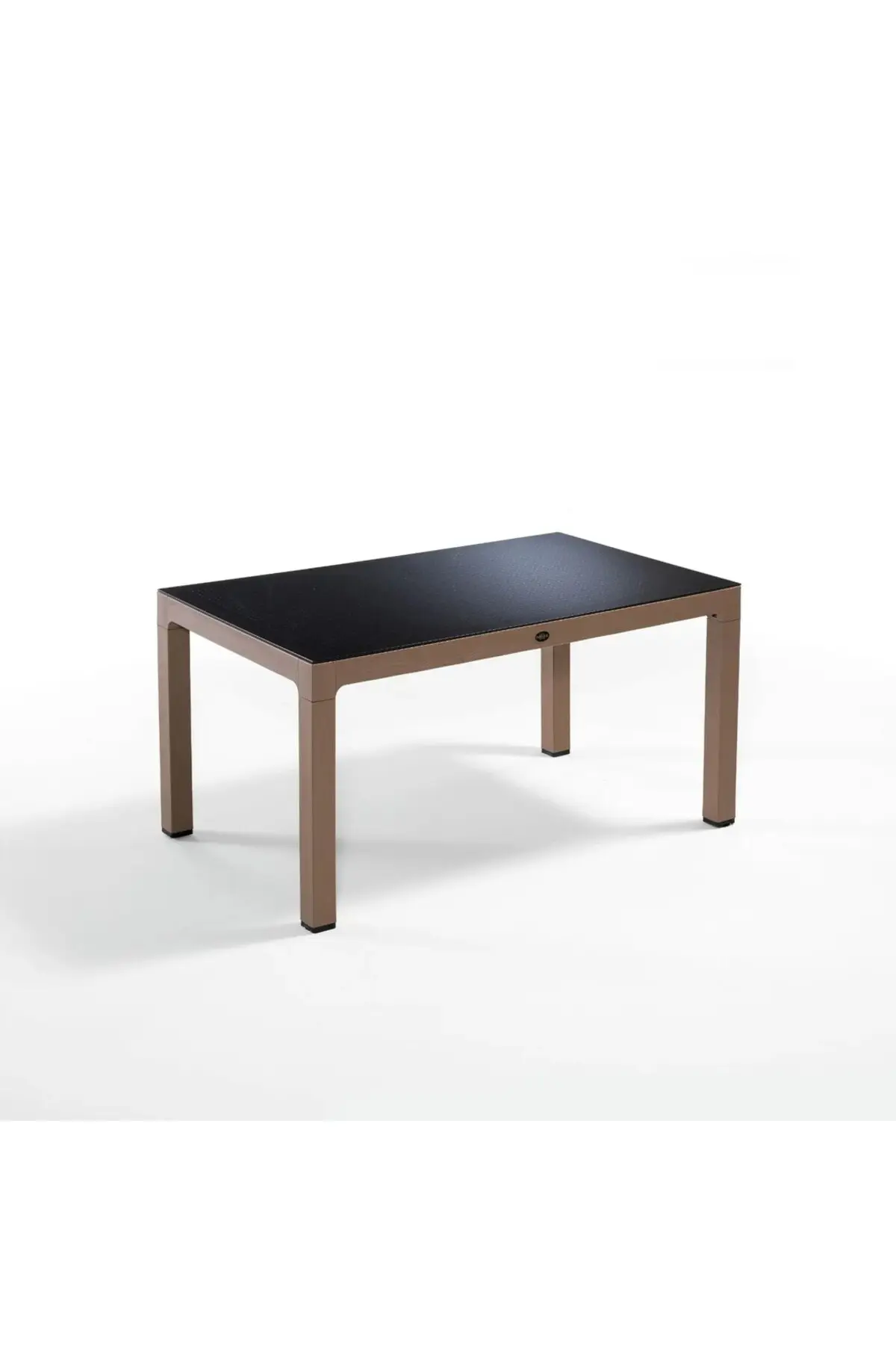 Wood Masa 90x150 Noktalı Seginus Camlı Masa (Çöl Kahve-Kahve)